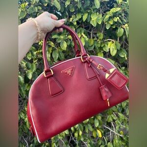 Prada Crimson Leather Satchel